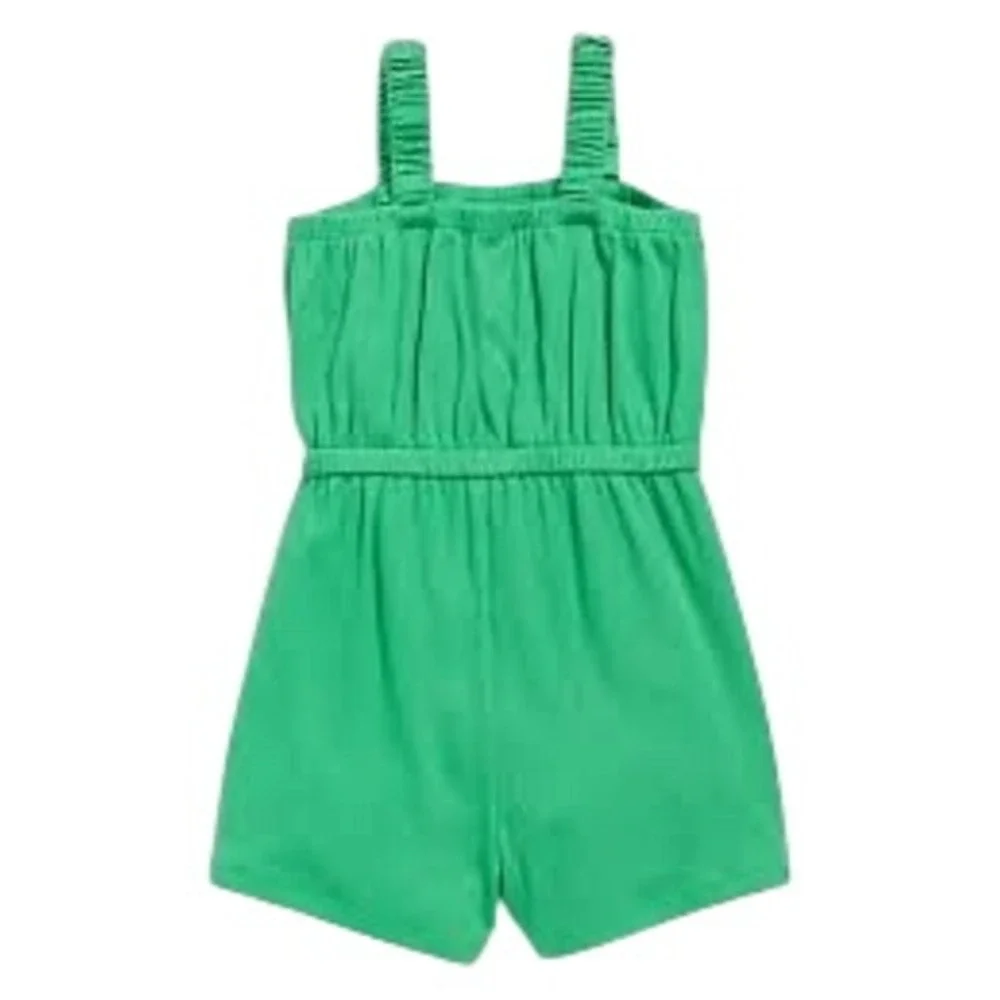 Old Navy Toddler Girls Green Ribbed Knit Sleeveless Snap Bottom Romper 2T